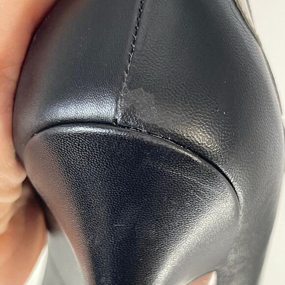 Prada Black Orchidea Nappa Leather Flower Fiori 85mm Pointed Toe Pump IT 38.5 - Picture 10 of 14